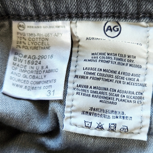 AG Adriano Goldschmied "The Stilt Crop" Cigarette Distressed Black Jean, Size 31 - Picture 8 of 9